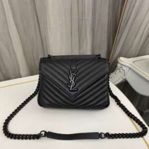 Saint Laurent medium College leather cross body bag In Black