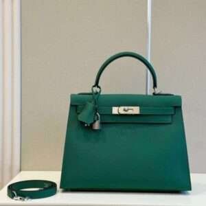 Hermes Kelly Da Epsom Woman Green Handbags 28cm