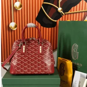 Goyard Alma Vedome Red With Fabric Wrapped Leather Strap 24cm