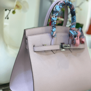 Hermes Birkin Purple Handbag Hand Sewing 25cm