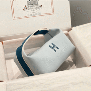 Hermes Bride A Brac PM Woman’s Clutch Bag Blue Handbag 12x20x10cm