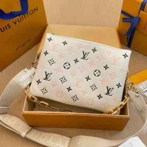 Louis Vuitton LV Coussin Monogram Like Auth Handbags Mix Pink Black Pattern 26x20x12cm