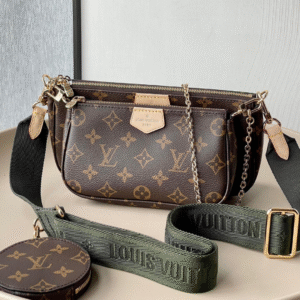 Louis Vuitton LV Multi Pochette Handle Fabric Green Handbags Monogram 24x16x6cm