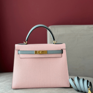 Hermes Kelly Grey Pink Handbag 28cm
