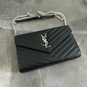 YSL Woc black with sliver hardware