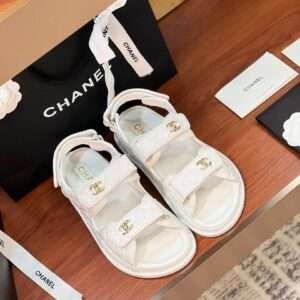 Chanel White Dad Sandals