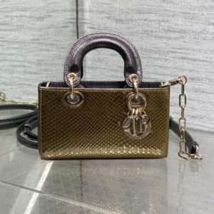 DIOR MEDIUM 16 LADY BAG IN GOLD METALLIC LAMBSKIN